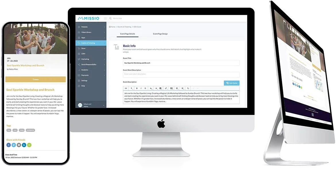 Missio's Event & Ticketing Management platform